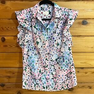 Kate Spade Daisy Garden Button Down Top Size Small